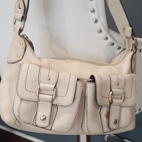 Fossil cream pebble leather shoulder bag - Picture 3 of 17